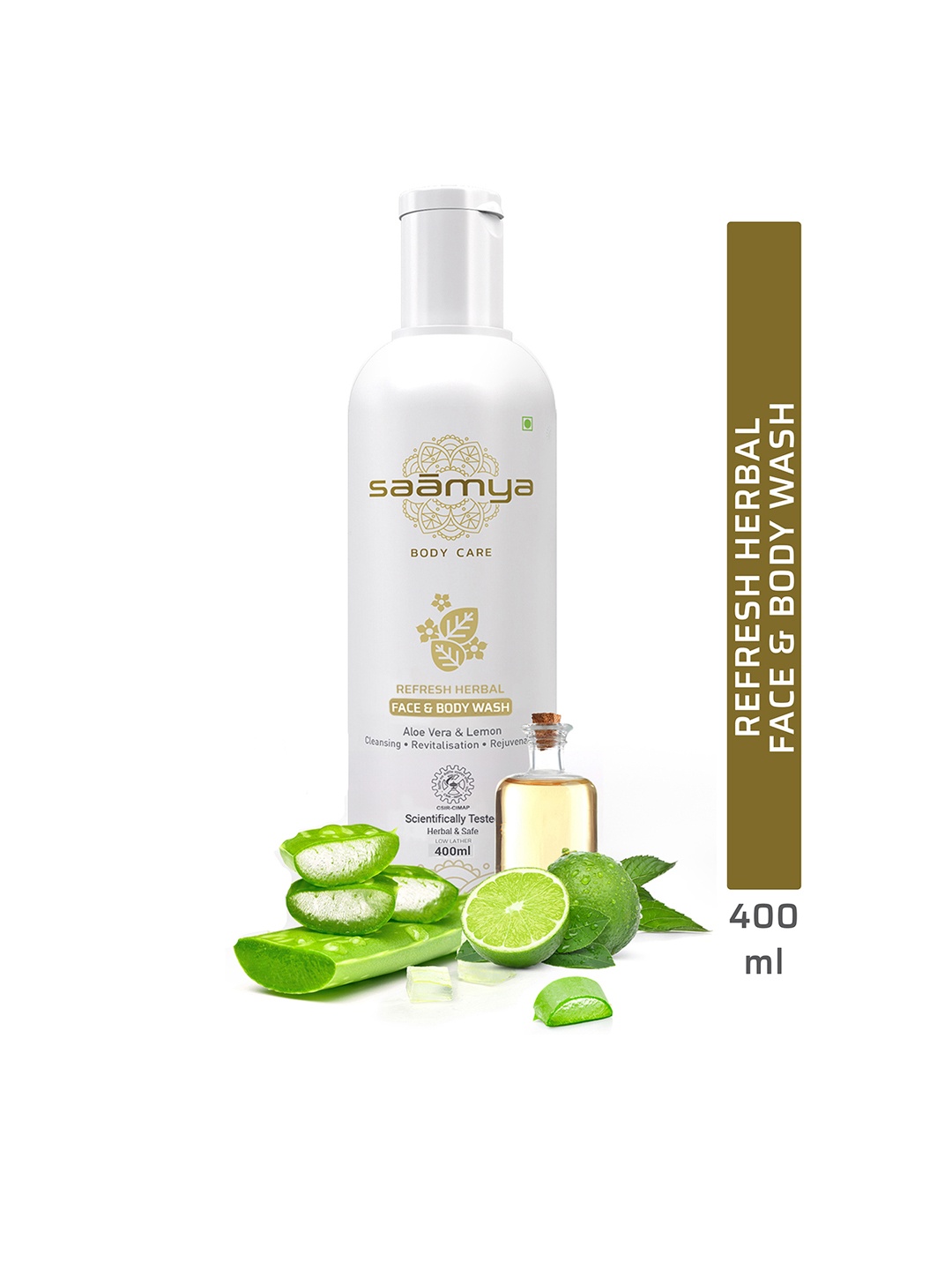 Saamya Refresh Aloe Vera & Lemon Anti Bacterial Face & Body Wash - 400 ml, Lime green
Saamya Refresh Aloe Vera & Lemon Anti Bacterial Face & Body Wash - 400 ml, Lime green