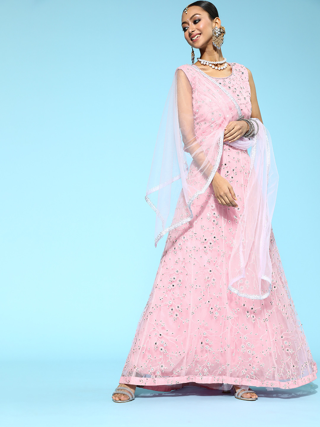 Chhabra 555 Pink Embroidered Mirror Work Made To Measure Lehenga & Blouse with Dupatta
Chhabra 555 Pink Embroidered Mirror Work Made To Measure Lehenga & Blouse with Dupatta