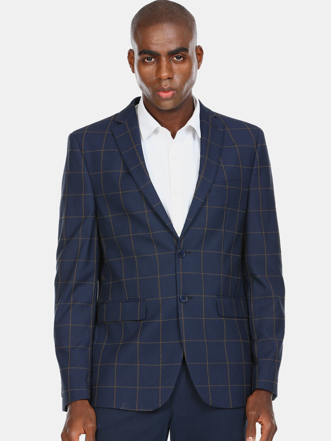 Arrow Men Blue Regular Fit Single Breasted Formal Blazer