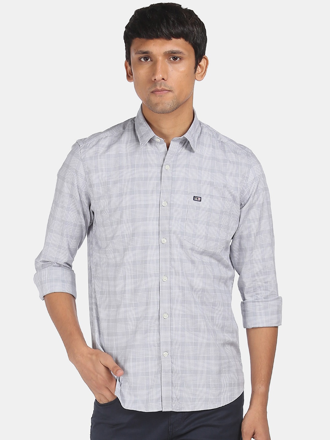 Arrow Sport Men Grey Pure Cotton Windowpane Checks Opaque Checked Casual Shirt
Arrow Sport Men Grey Pure Cotton Windowpane Checks Opaque Checked Casual Shirt
