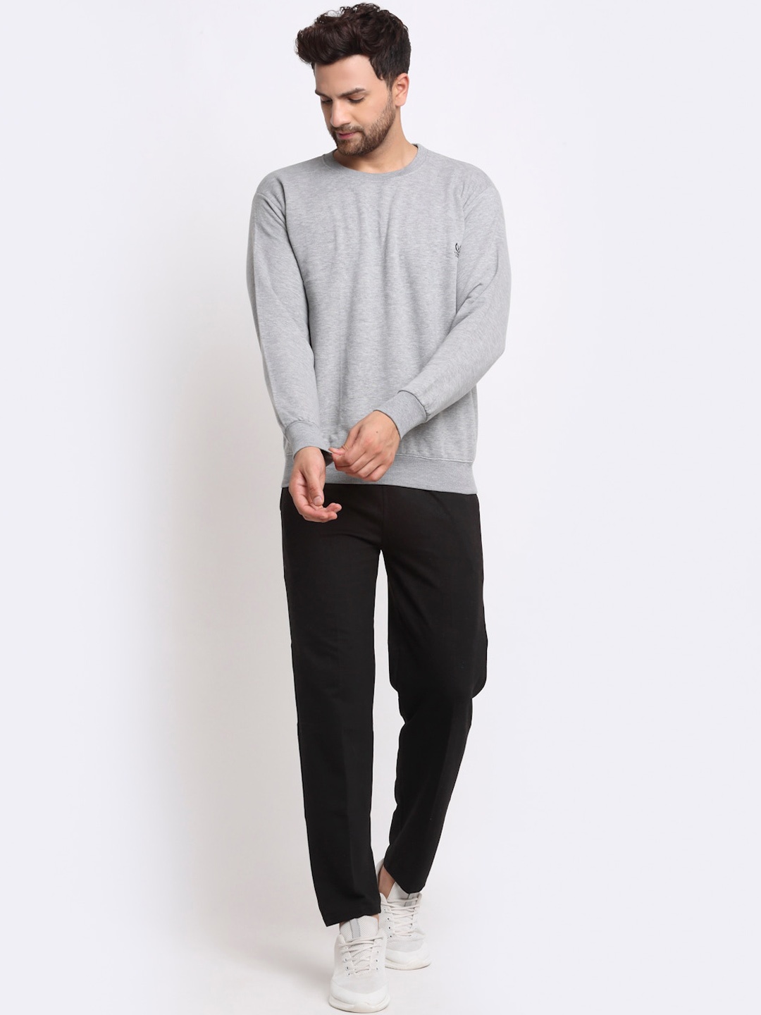 VIMAL JONNEY Men Grey & Black Solid Tracksuits
