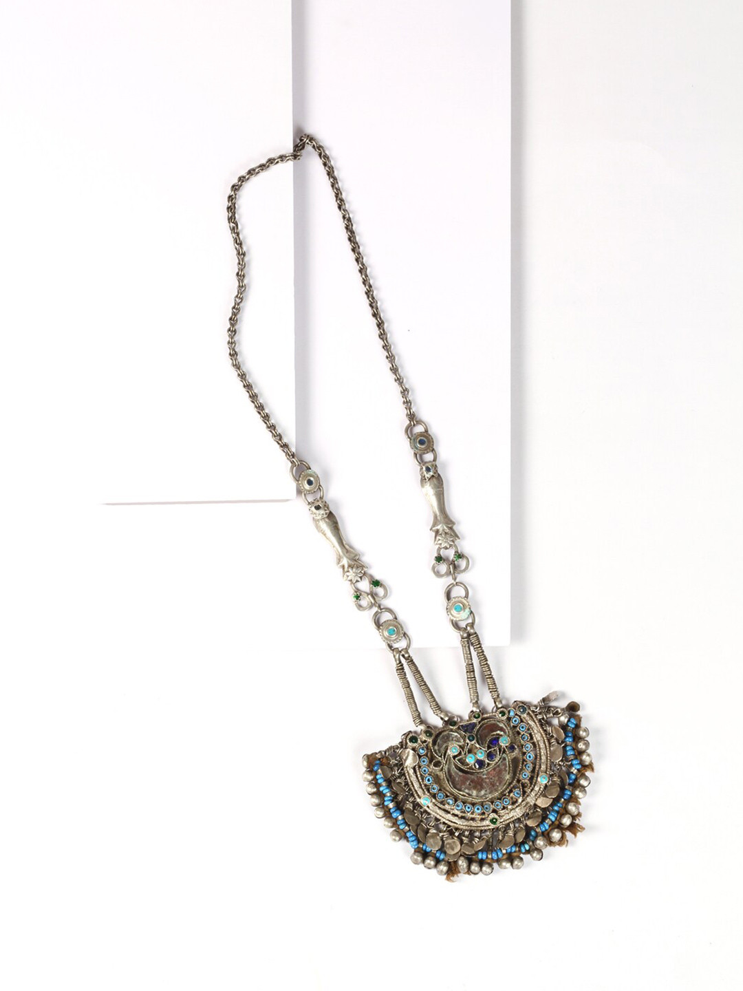 SANGEETA BOOCHRA Women Silver-Toned & Blue Silver Silver-Plated Handcrafted Necklace 
SANGEETA BOOCHRA Women Silver-Toned & Blue Silver Silver-Plated Handcrafted Necklace