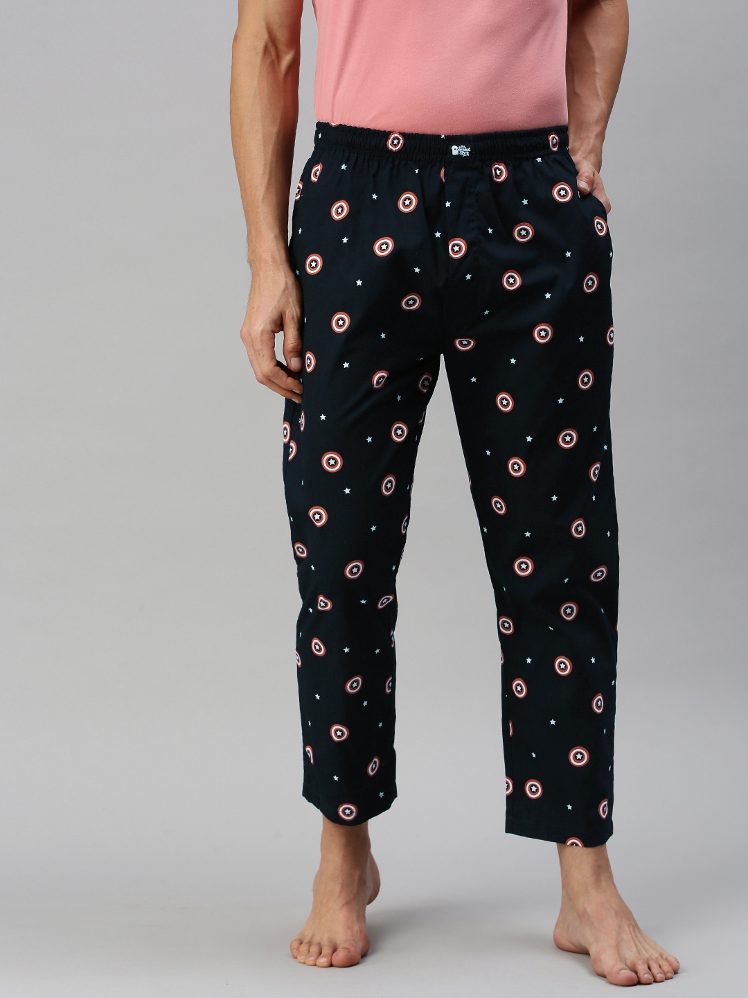 The Souled Store Men Blue Captain America: Shield Pattern Cotton Lounge Pants
The Souled Store Men Blue Captain America: Shield Pattern Cotton Lounge Pants