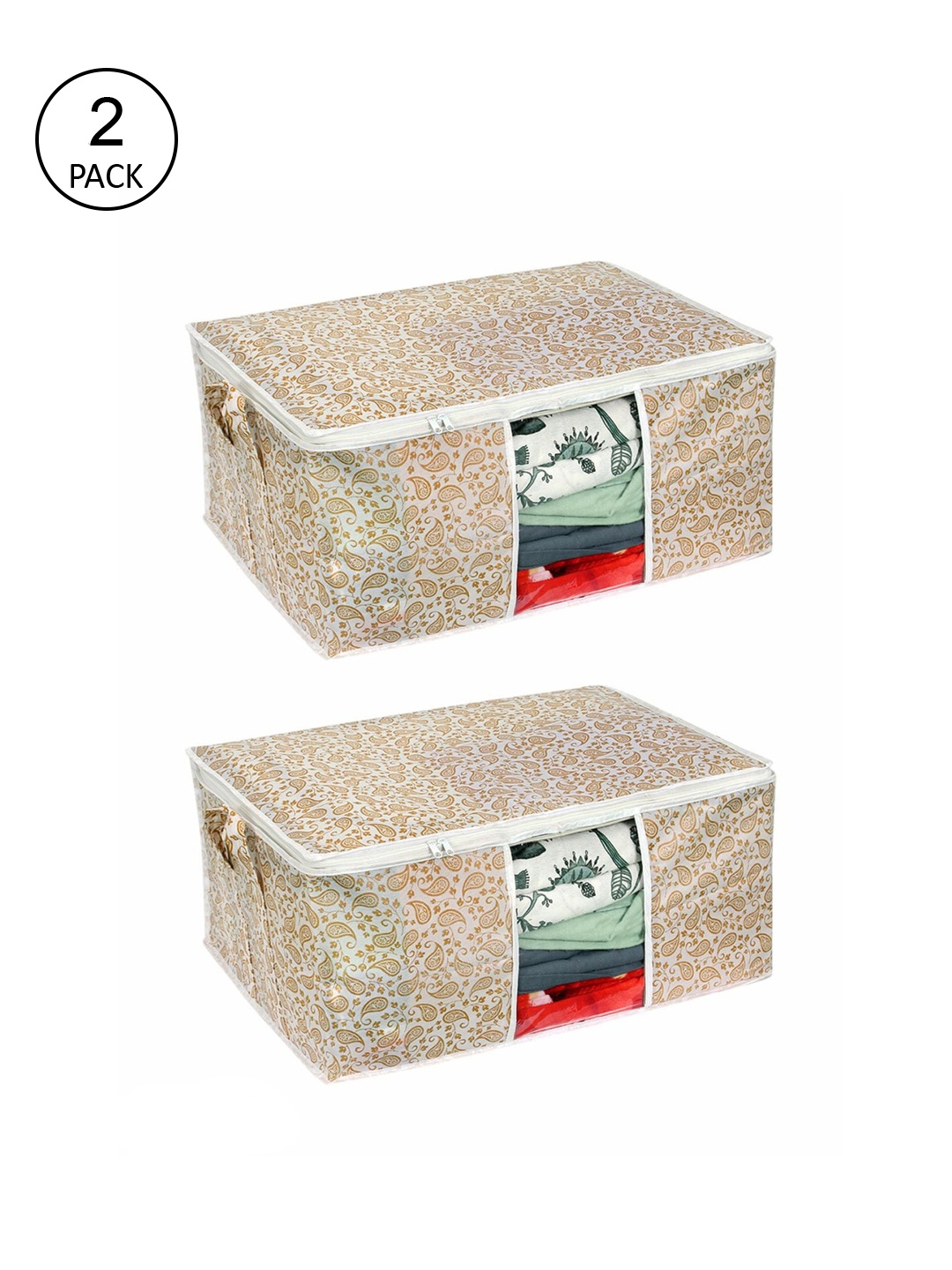 prettykrafts Set Of 2 White & Beige Underbed Large Storage Bags With Transparent Window
prettykrafts Set Of 2 White & Beige Underbed Large Storage Bags With Transparent Window
