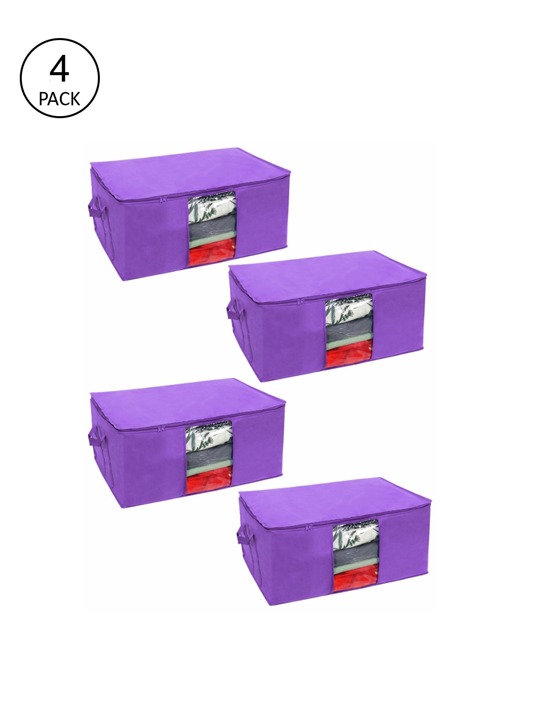 prettykrafts Set Of 4 Purple Solid Underbed Large Storage Bags With Transparent Window
prettykrafts Set Of 4 Purple Solid Underbed Large Storage Bags With Transparent Window