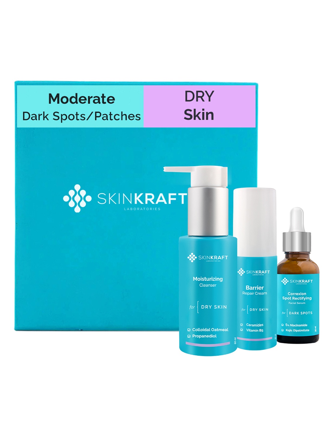 SKINKRAFT Set of 3 Customized Moderate Dark Spot Removal Kit For Dry Skin, Transparent
SKINKRAFT Set of 3 Customized Moderate Dark Spot Removal Kit For Dry Skin, Transparent