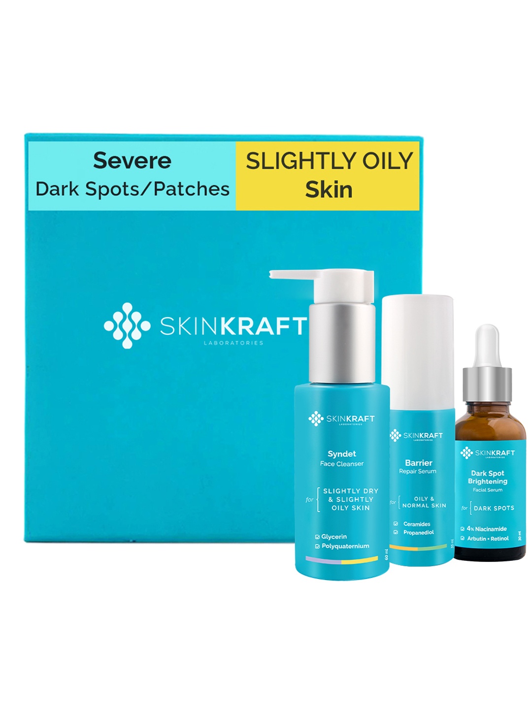 SKINKRAFT Customized Severe Dark Spot Removal Kit For Slightly Oily Skin, Transparent
SKINKRAFT Customized Severe Dark Spot Removal Kit For Slightly Oily Skin, Transparent