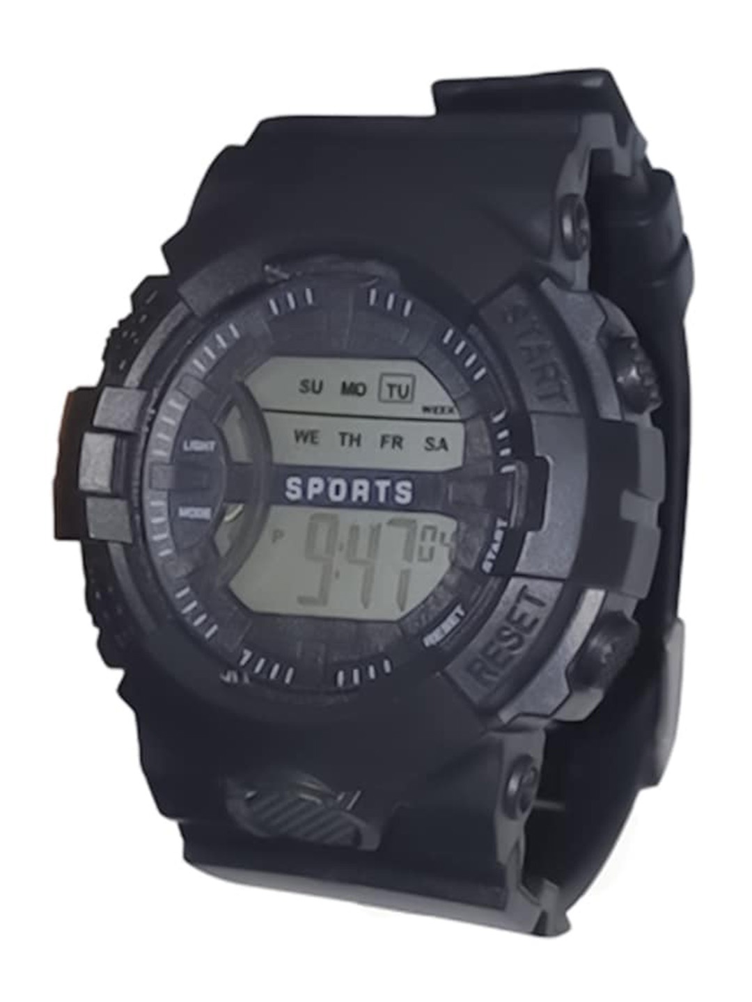 Spiky Kids Black Digital Watch Rest_Blk_Blk