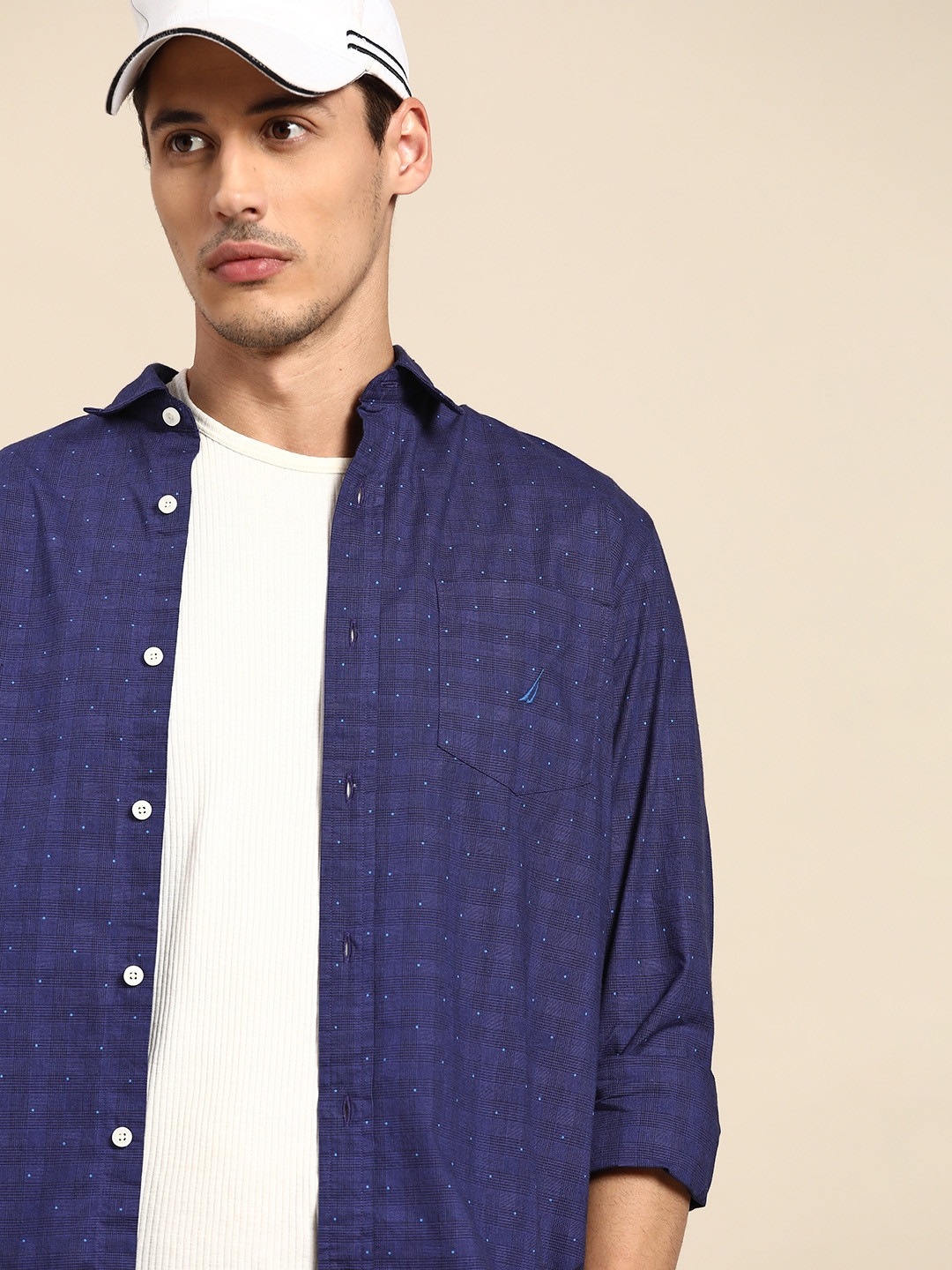 Nautica Men Navy Blue Classic Fit Micro Checks Printed Casual Shirt 
Nautica Men Navy Blue Classic Fit Micro Checks Printed Casual Shirt