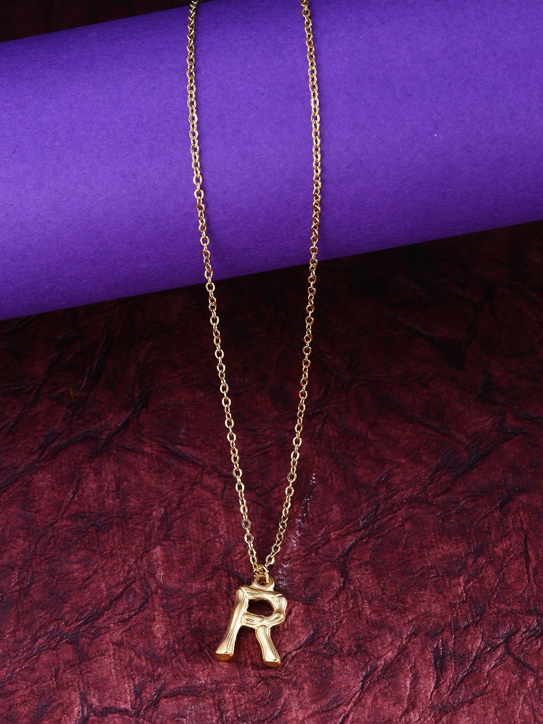 Yellow Chimes Gold-Plated Stainless Steel Initial Alphabet Letter R Pendant With Chain
Yellow Chimes Gold-Plated Stainless Steel Initial Alphabet Letter R Pendant With Chain