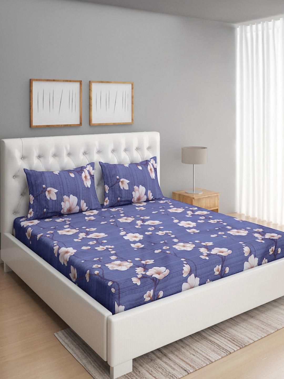 ROMEE Blue Floral 144 TC Microfiber Queen Bedsheet with 2 Pillow Covers
ROMEE Blue Floral 144 TC Microfiber Queen Bedsheet with 2 Pillow Covers