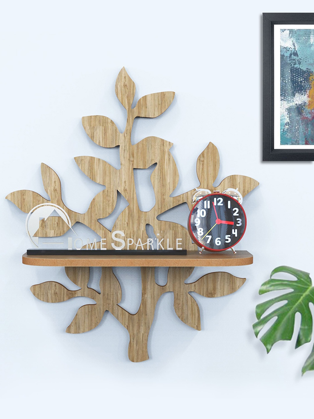 Home Sparkle Brown MDF Basic Wall Shelf