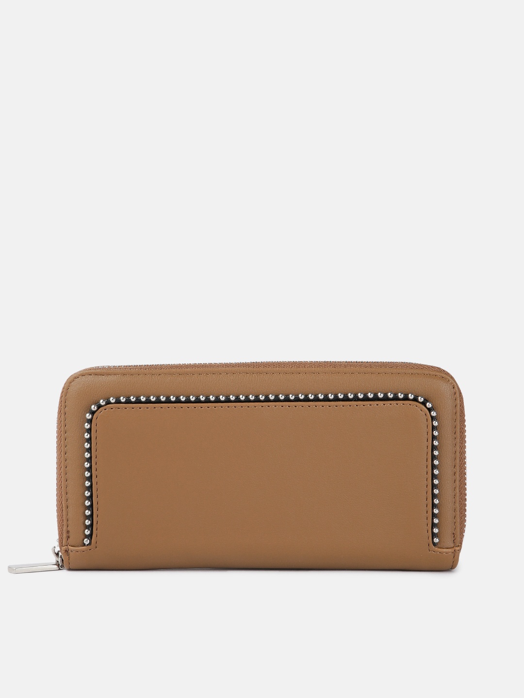 DressBerry Women Brown PU Zip Around Wallet