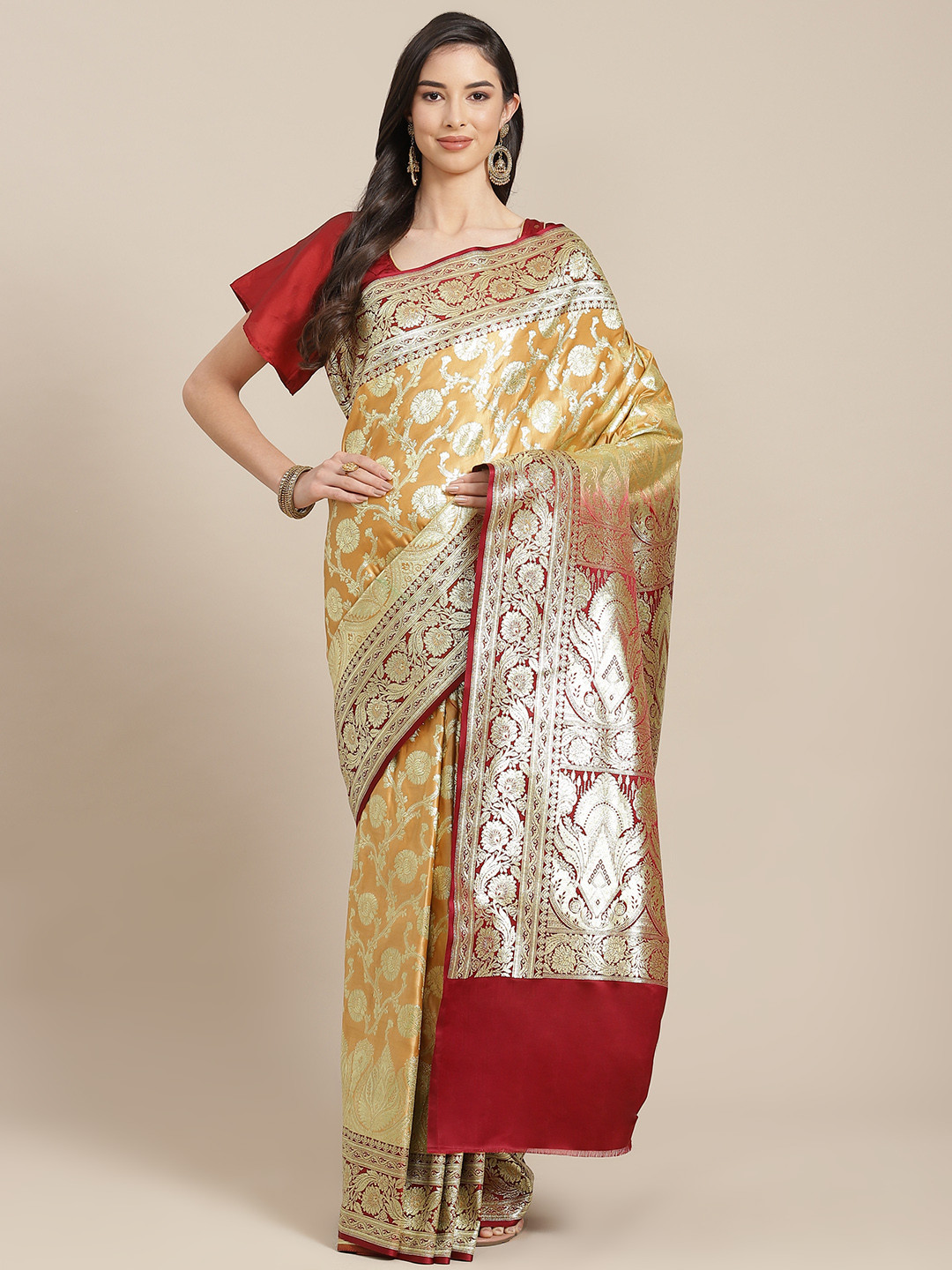 Chhabra 555 Gold-Toned & Grey Ethnic Motifs Zari Silk Blend Handloom Kanjeevaram Saree
Chhabra 555 Gold-Toned & Grey Ethnic Motifs Zari Silk Blend Handloom Kanjeevaram Saree