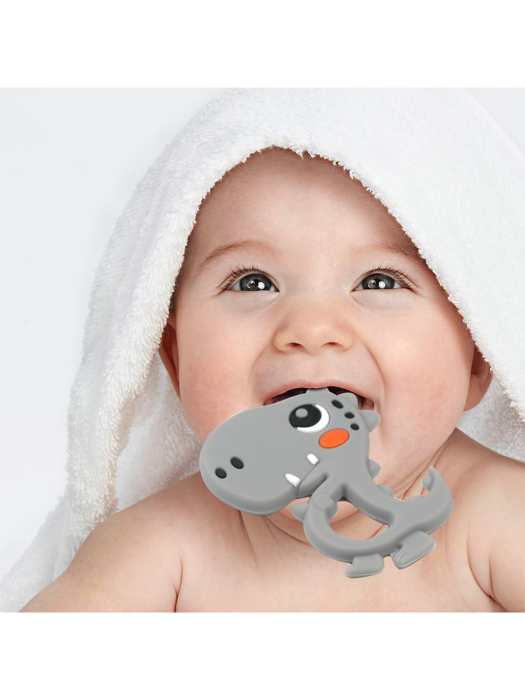GUCHIGU Infant Kids Grey & Black BPA Free Silicone Teethers
