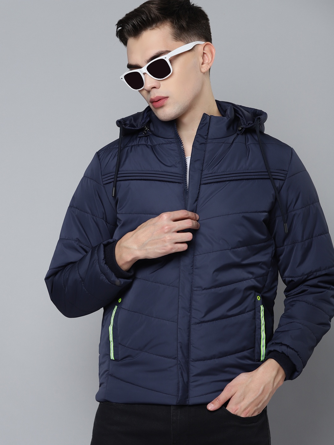 Foreign Culture By Fort Collins Men Navy Blue Solid Padded Jacket with Detachable Hood
Foreign Culture By Fort Collins Men Navy Blue Solid Padded Jacket with Detachable Hood