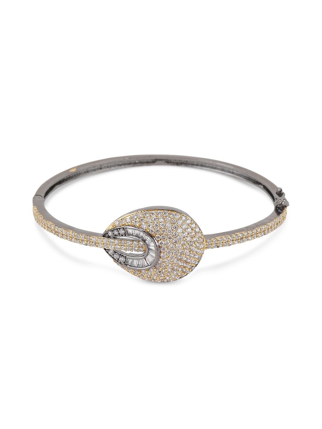 ANIKAS CREATION Women Gunmetal-Toned American Diamond Rhodium-Plated Bangle-Style Bracelet, Metallic
ANIKAS CREATION Women Gunmetal-Toned American Diamond Rhodium-Plated Bangle-Style Bracelet, Metallic