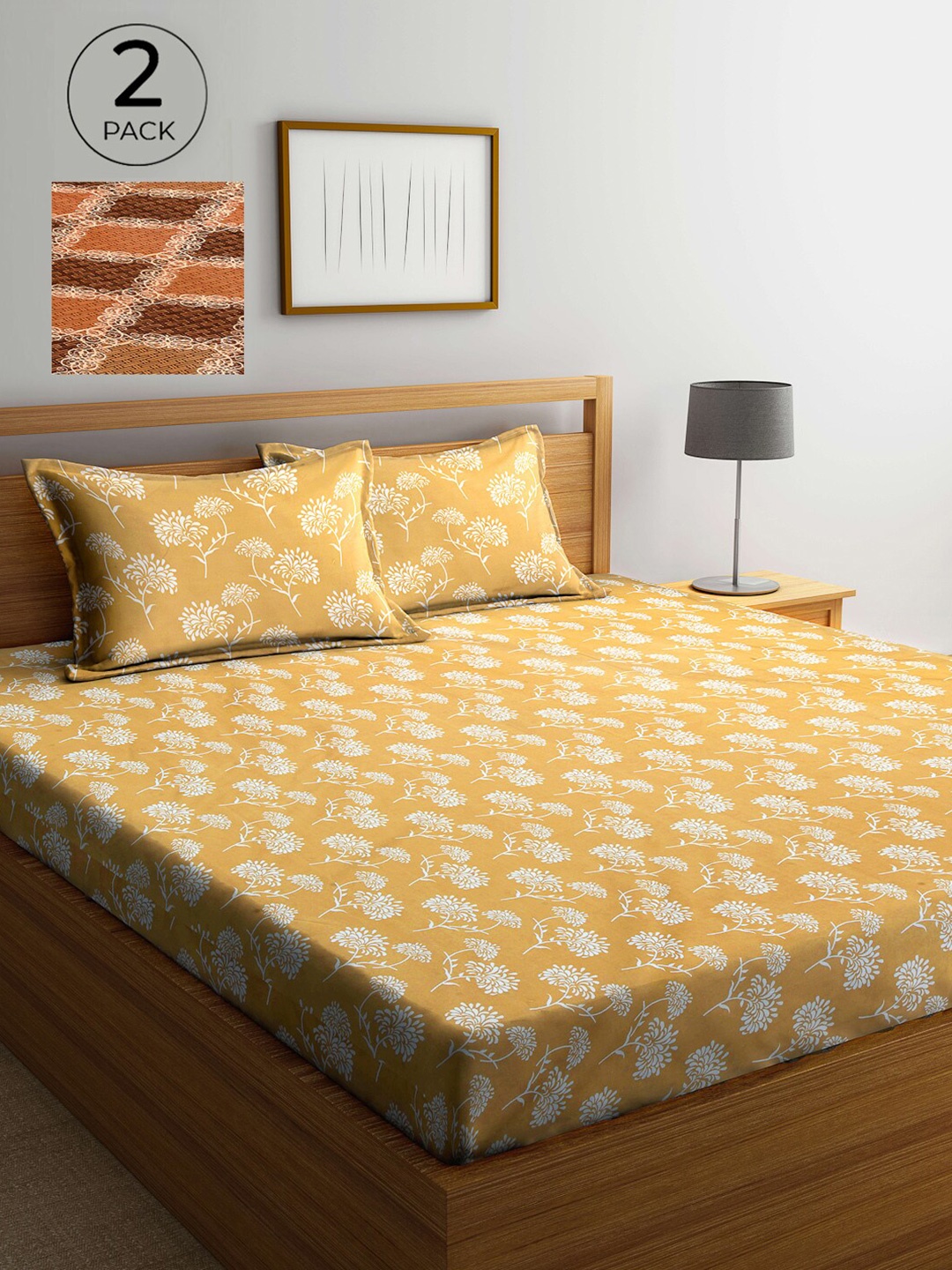 Arrabi Pack Of 2 Multicoloured Floral 300 TC 2 Double King Bedsheet with 4 Pillow Covers, Multi
Arrabi Pack Of 2 Multicoloured Floral 300 TC 2 Double King Bedsheet with 4 Pillow Covers, Multi