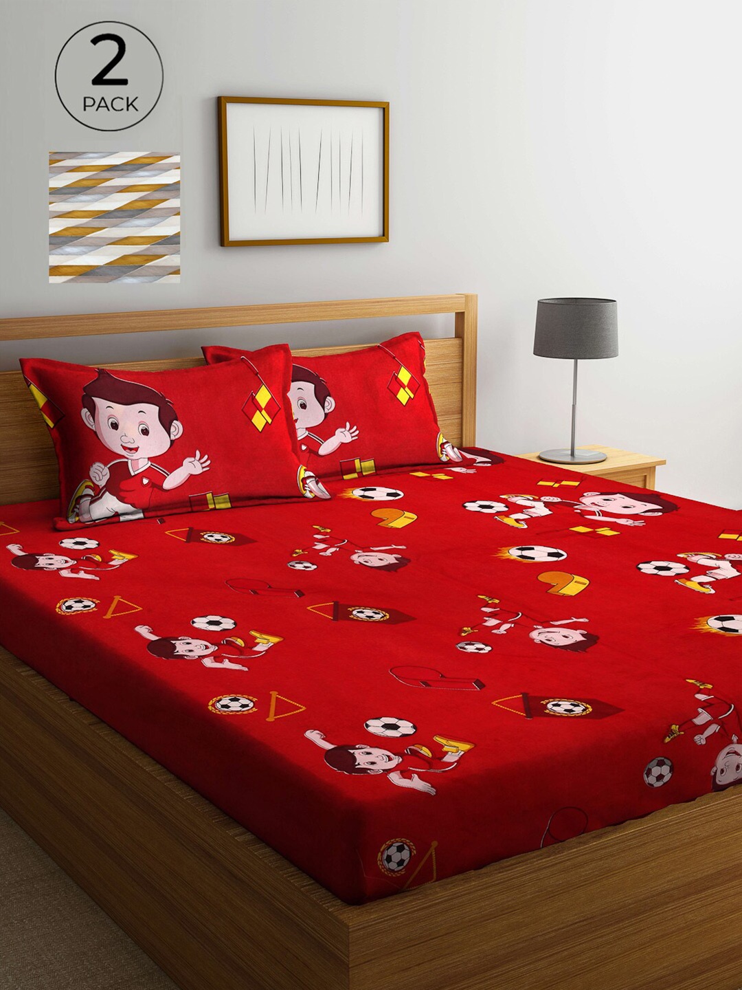 Arrabi Set Of 2 Multicoloured Printed 300 TC 2 King Bedsheet With 4 Pillow Covers, Multi
Arrabi Set Of 2 Multicoloured Printed 300 TC 2 King Bedsheet With 4 Pillow Covers, Multi
