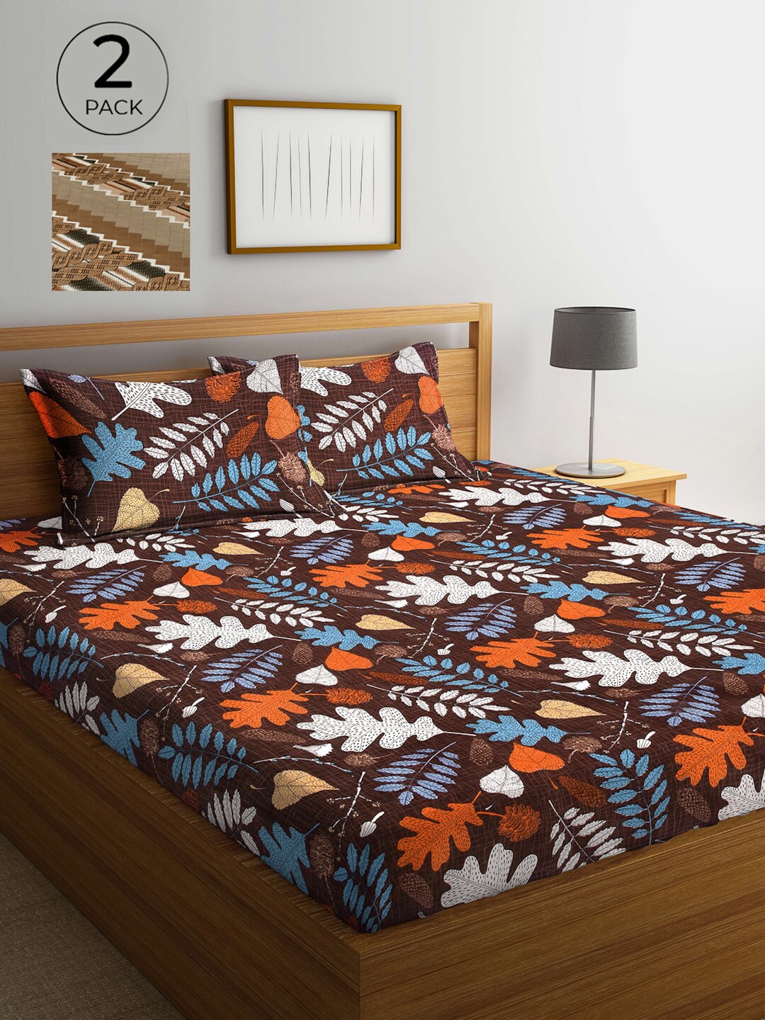 Arrabi Set Of 2 Multicoloured Printed 300 TC King Bedsheet With 4 Pillow Covers, Multi
Arrabi Set Of 2 Multicoloured Printed 300 TC King Bedsheet With 4 Pillow Covers, Multi