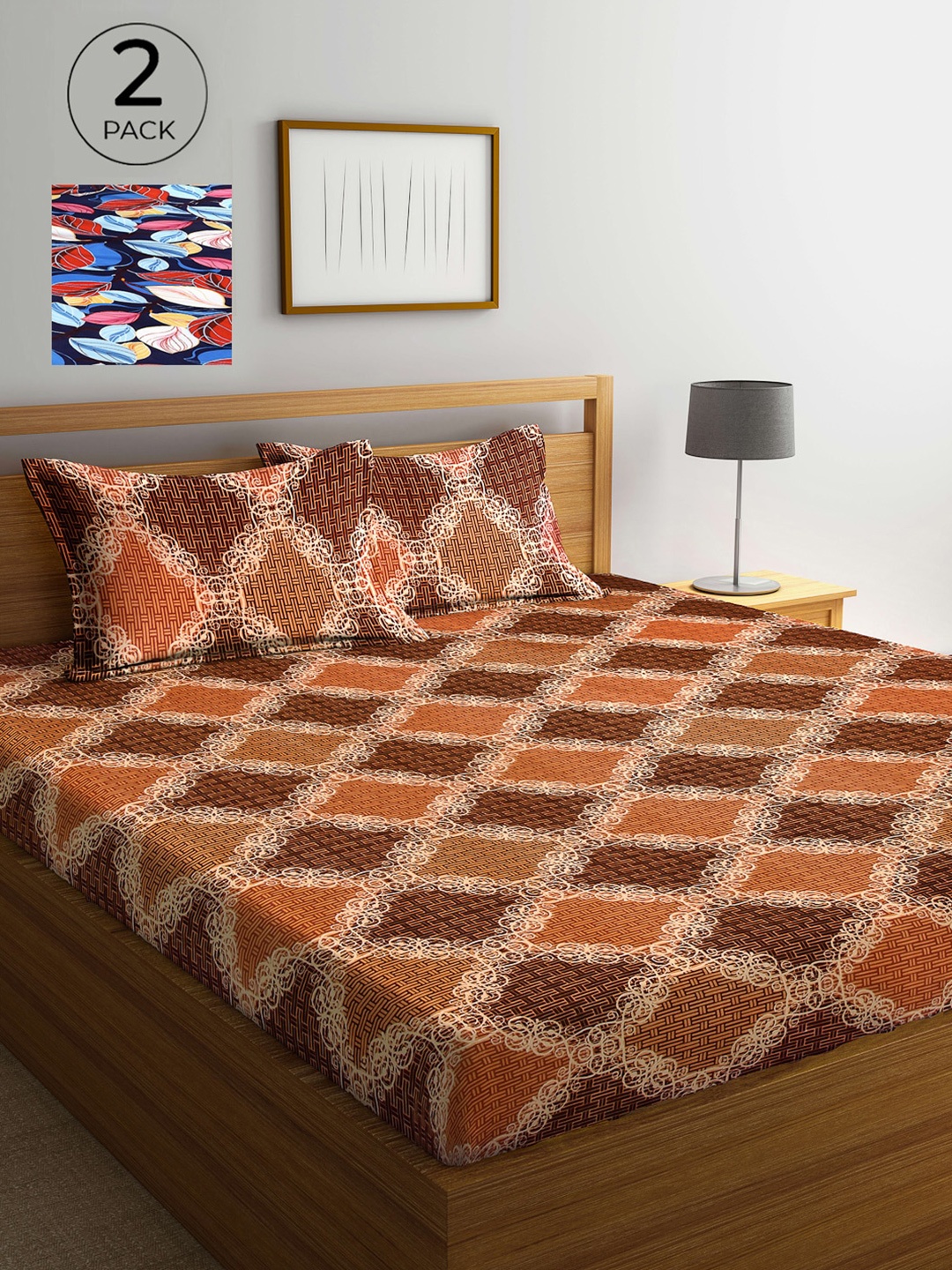 Arrabi Multicoloured Ethnic Motifs 300 TC 2 King Bedsheet with 4 Pillow Covers, Multi
Arrabi Multicoloured Ethnic Motifs 300 TC 2 King Bedsheet with 4 Pillow Covers, Multi