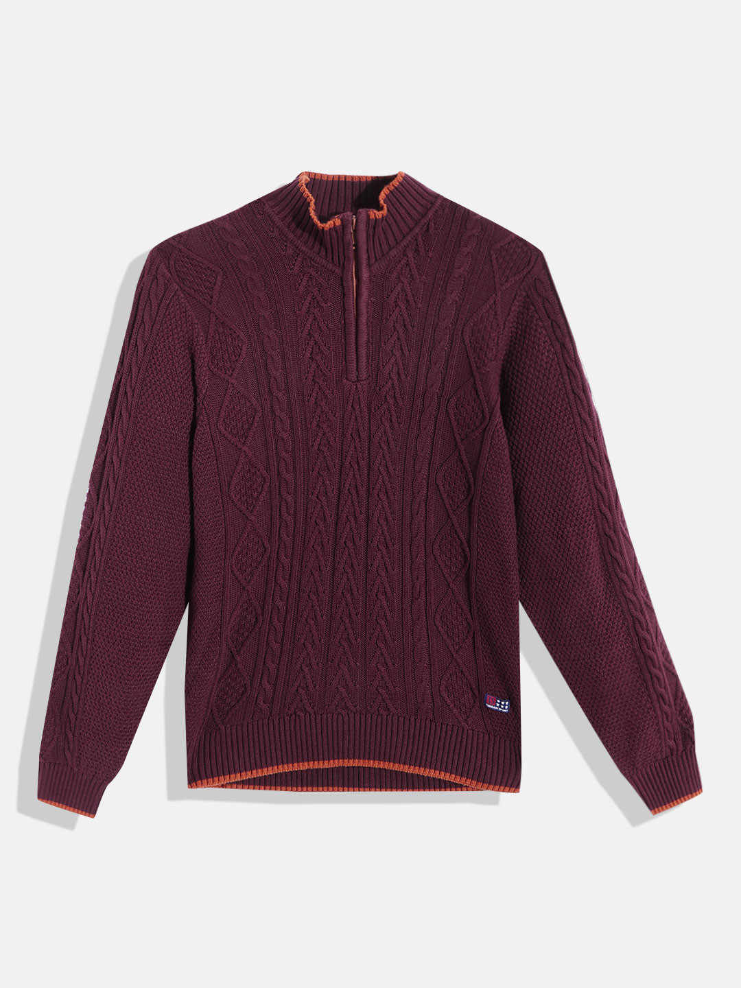Indian Terrain Boys Maroon Solid Cable Knit Pullover
Indian Terrain Boys Maroon Solid Cable Knit Pullover