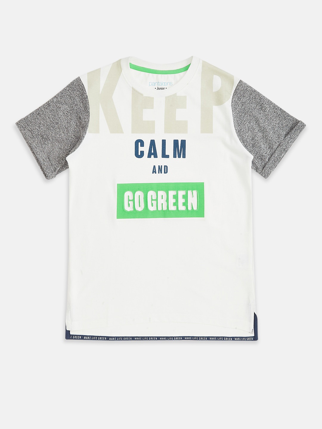 Pantaloons Junior Boys White Typography Printed T-shirt