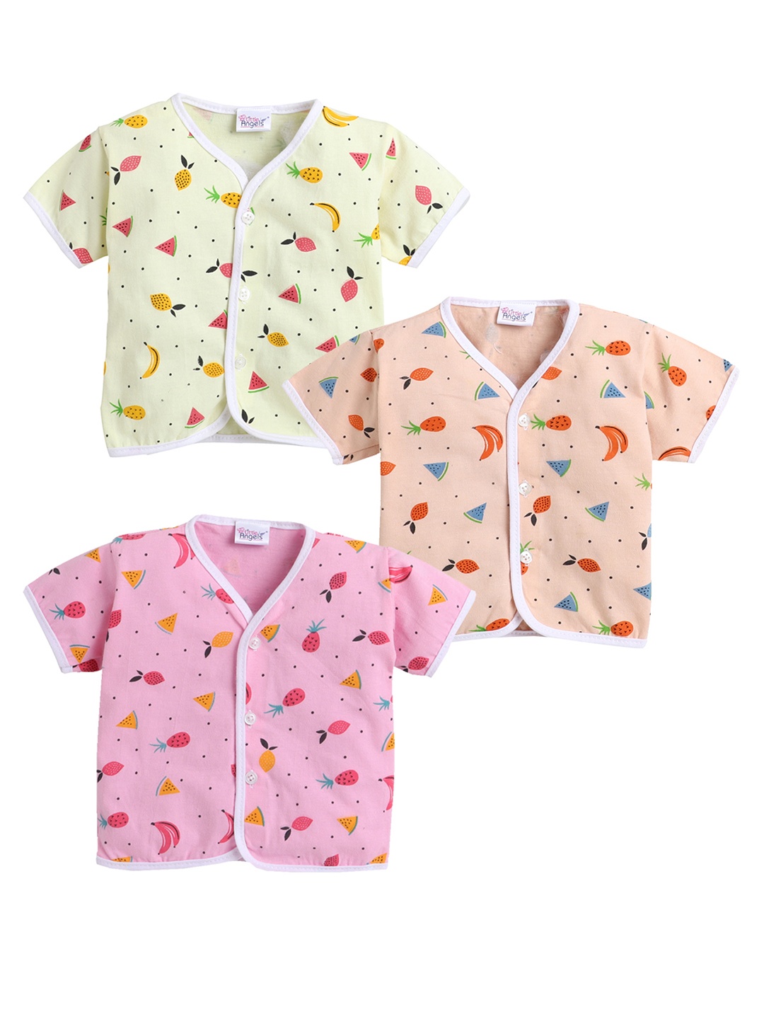 Little Angels Infant Boys Pack of 3 Assorted Cotton Jhabla