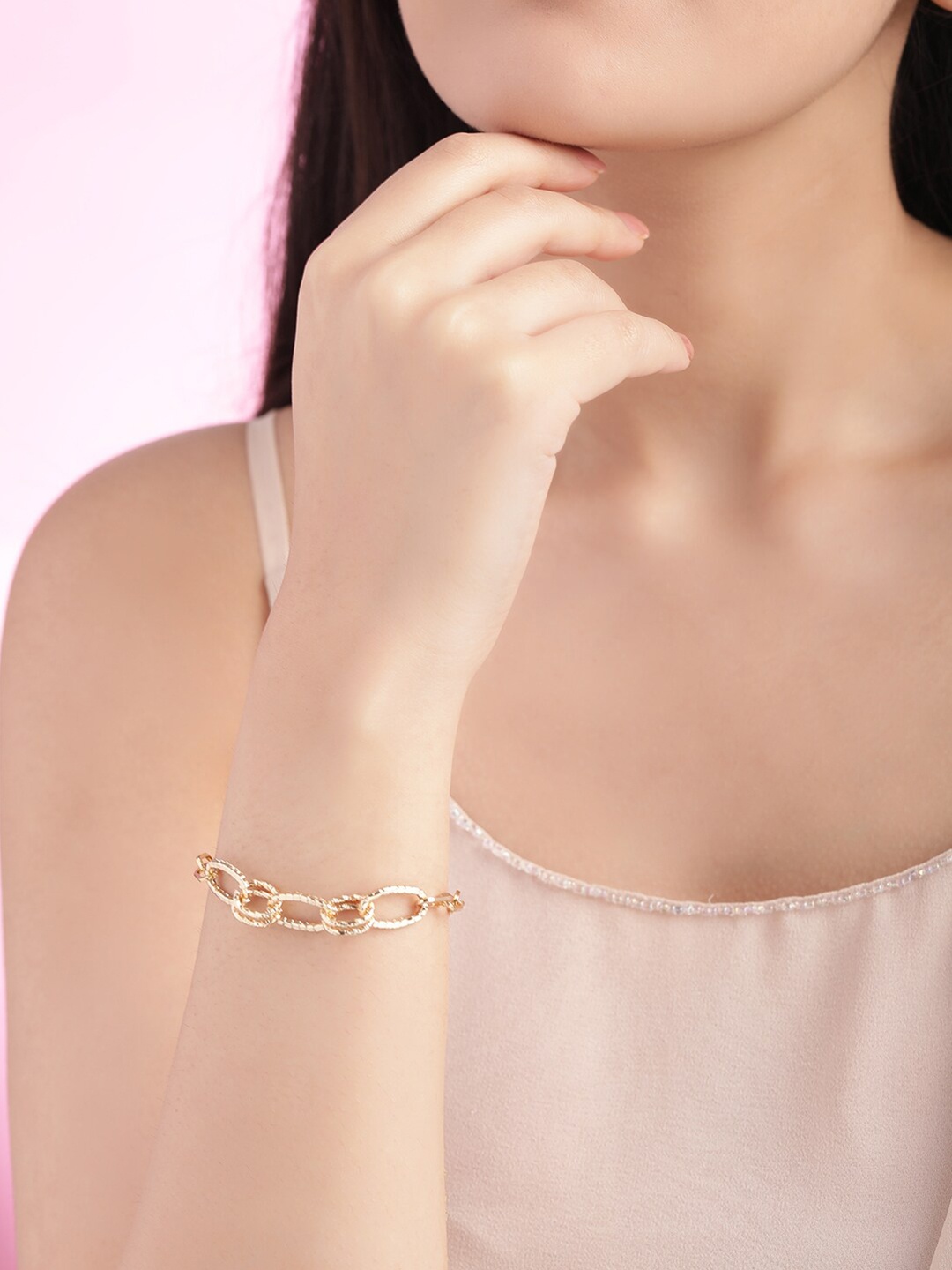 TOKYO TALKIES X rubans FASHION ACCESSORIES Women Gold-Toned Handcrafted Gold-Plated Link Bracelet
TOKYO TALKIES X rubans FASHION ACCESSORIES Women Gold-Toned Handcrafted Gold-Plated Link Bracelet