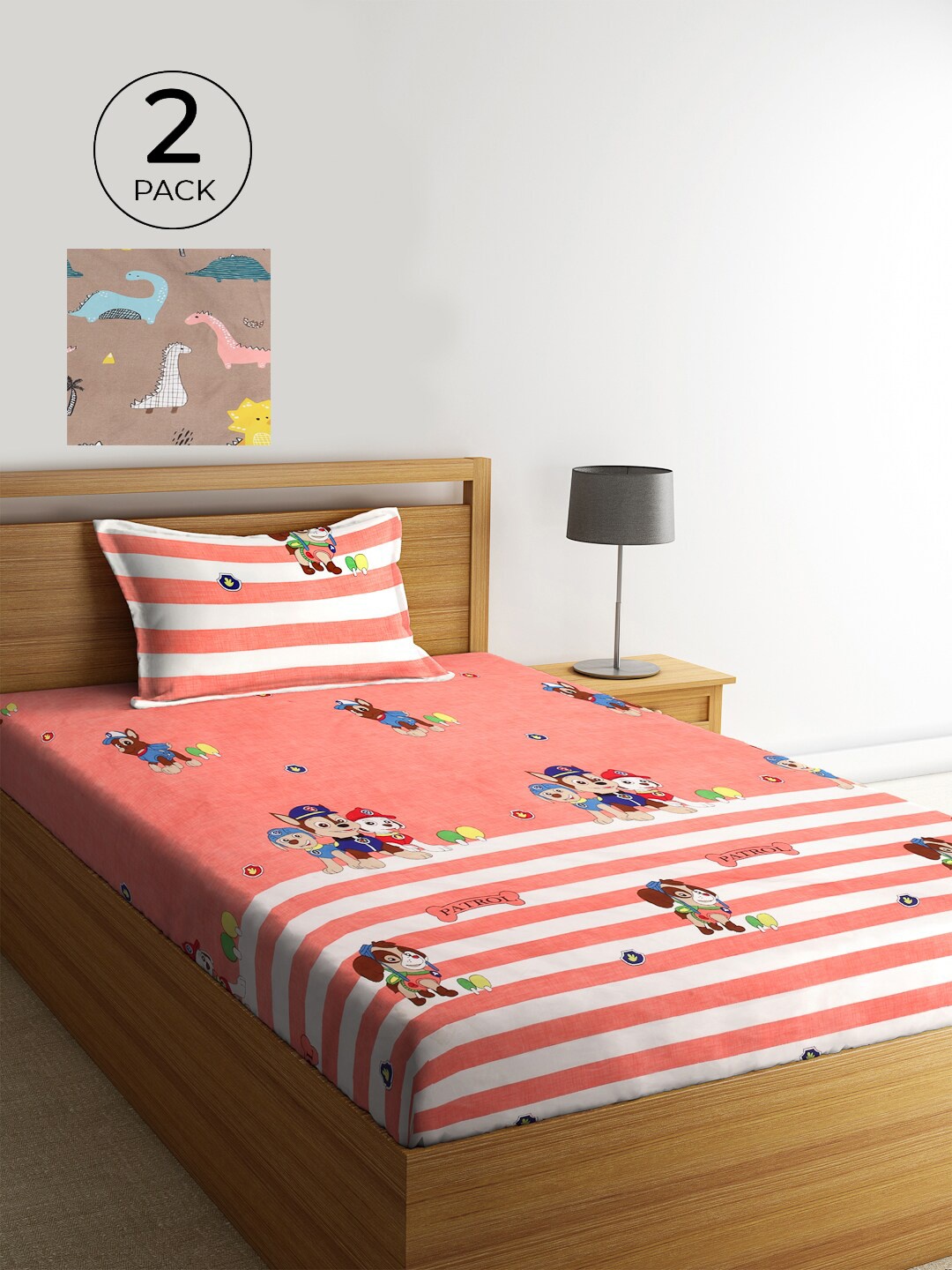 KLOTTHE White & Peach-Coloured Graphic 210 TC 2 Single Bedsheet with 2 Pillow Covers
KLOTTHE White & Peach-Coloured Graphic 210 TC 2 Single Bedsheet with 2 Pillow Covers