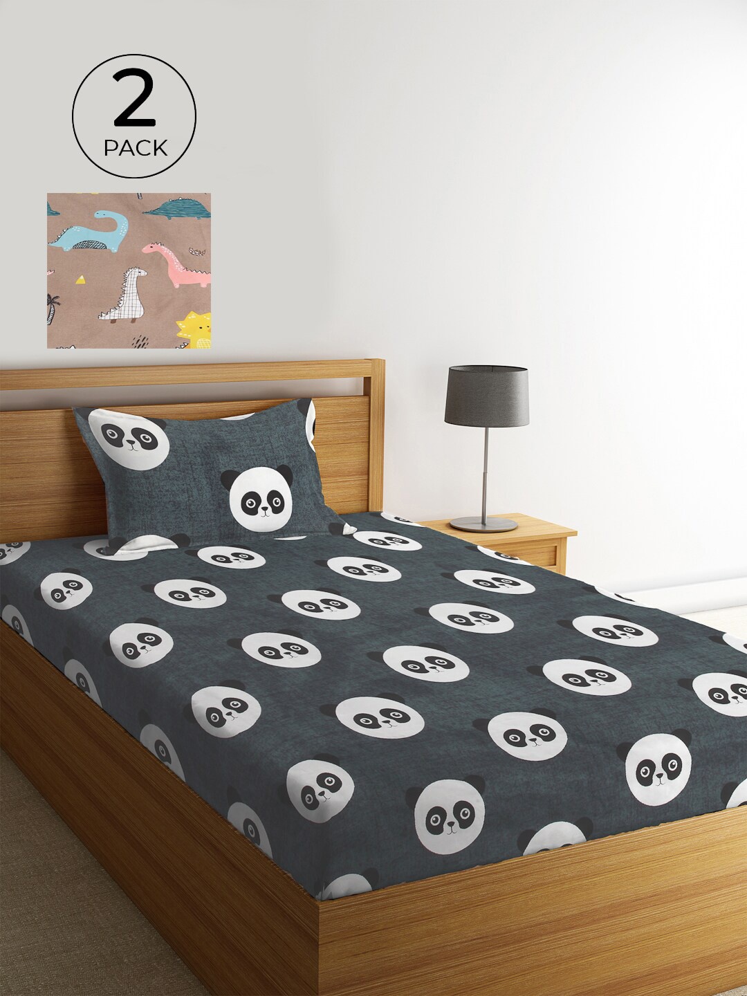 KLOTTHE Taupe & Grey Cartoon Characters 210 TC 2 Single Bedsheet with 2 Pillow Covers
KLOTTHE Taupe & Grey Cartoon Characters 210 TC 2 Single Bedsheet with 2 Pillow Covers