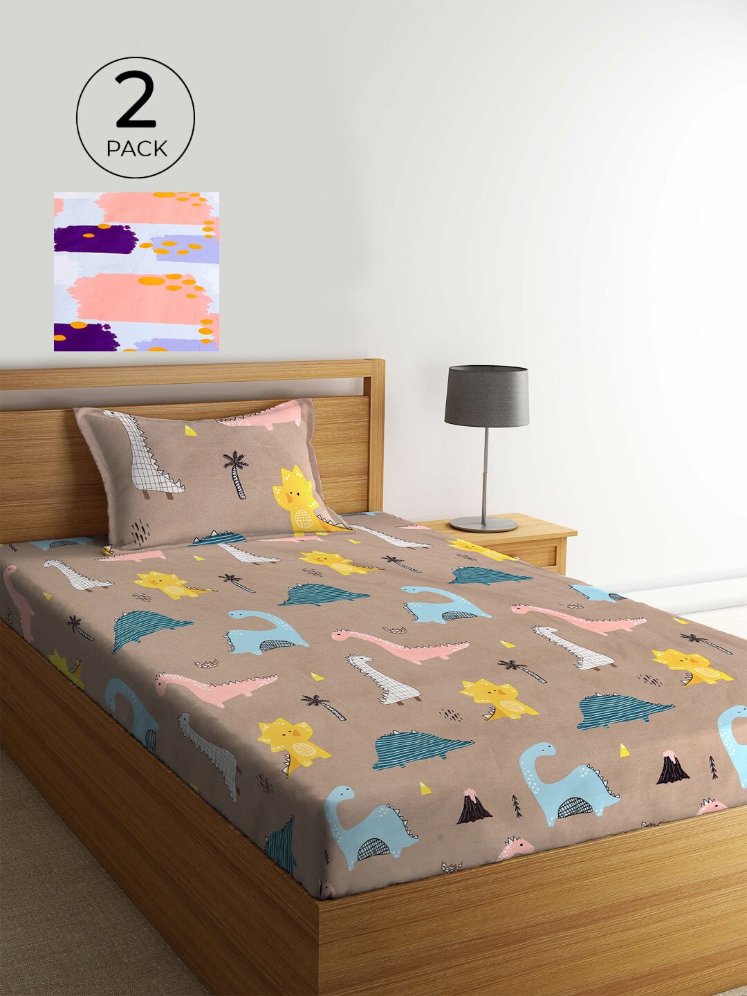 KLOTTHE Pack of 2 Multicoloured Cartoon Characters 210 TC Single Bedsheet & Pillow Covers, Multi
KLOTTHE Pack of 2 Multicoloured Cartoon Characters 210 TC Single Bedsheet & Pillow Covers, Multi