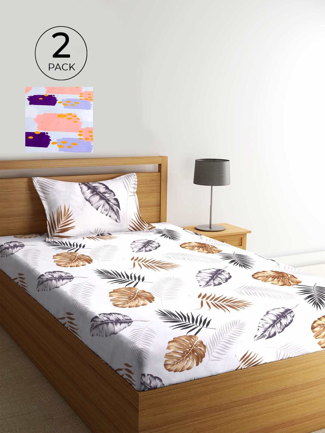 KLOTTHE Pack of 2 Multicoloured Floral 210 TC Single Bedsheet & Pillow Covers, Multi
KLOTTHE Pack of 2 Multicoloured Floral 210 TC Single Bedsheet & Pillow Covers, Multi