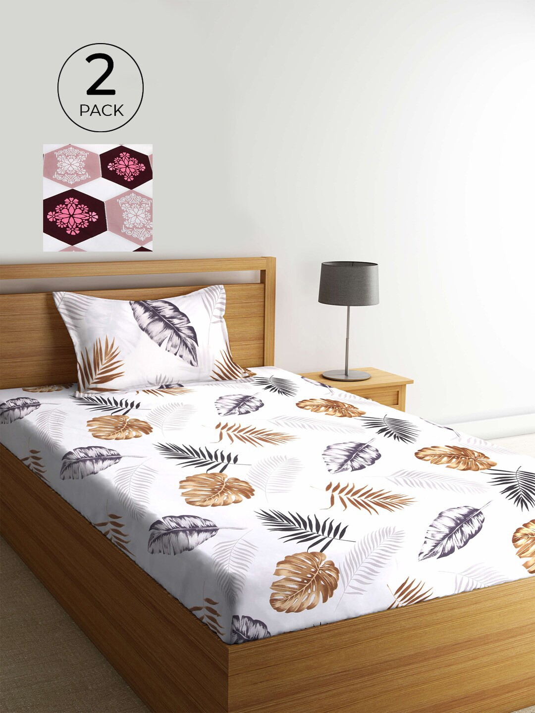 KLOTTHE Pack of 2 Multicoloured Floral 210 TC Single Bedsheet & Pillow Covers, Multi
KLOTTHE Pack of 2 Multicoloured Floral 210 TC Single Bedsheet & Pillow Covers, Multi