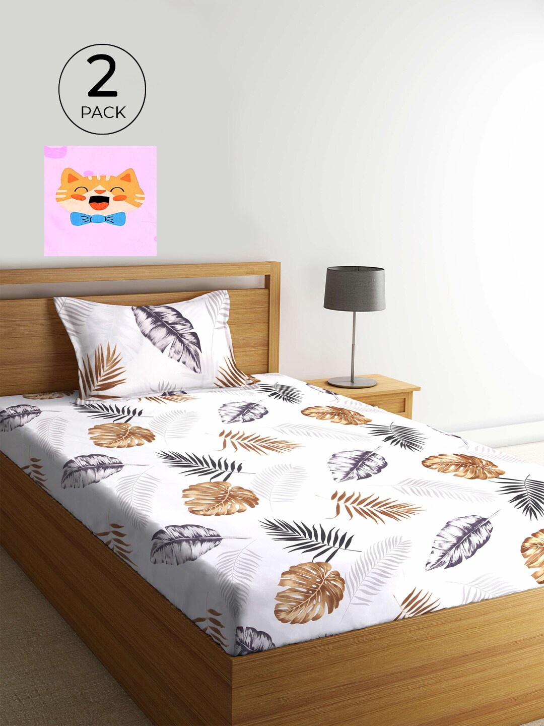 KLOTTHE Pack of 2 Multicoloured Floral 210 TC Single Bedsheet with Pillow Covers, Multi
KLOTTHE Pack of 2 Multicoloured Floral 210 TC Single Bedsheet with Pillow Covers, Multi