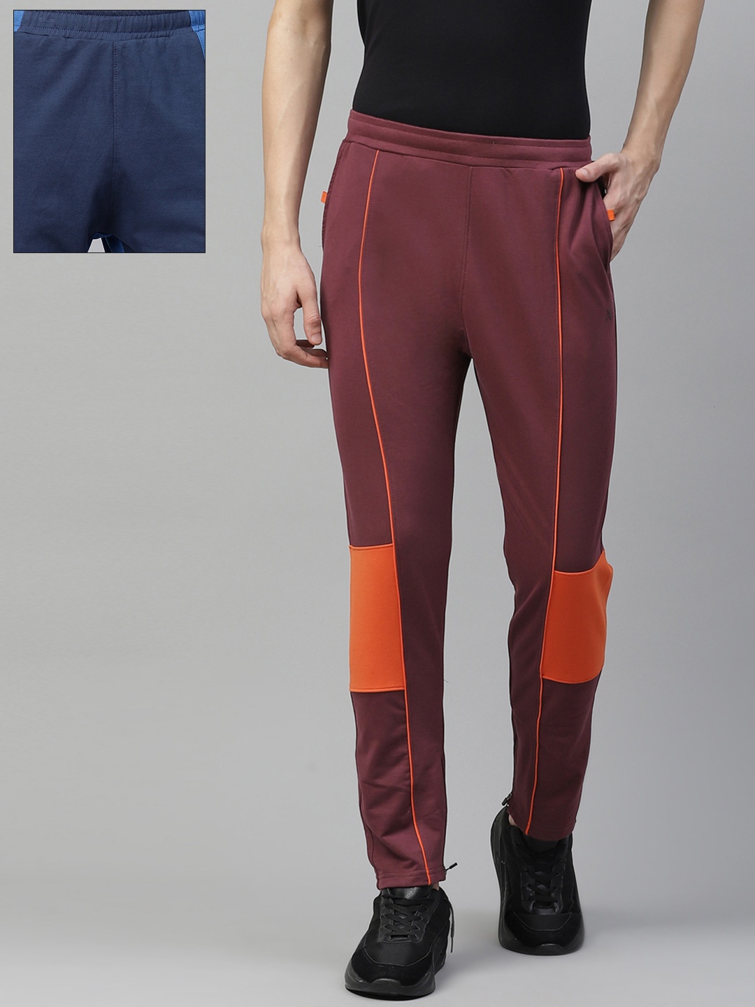 HRX by Hrithik Roshan Men Pack of 2 Slim Colourblocked Bio-Wash Lifestyle Track Pants, Blue
HRX by Hrithik Roshan Men Pack of 2 Slim Colourblocked Bio-Wash Lifestyle Track Pants, Blue