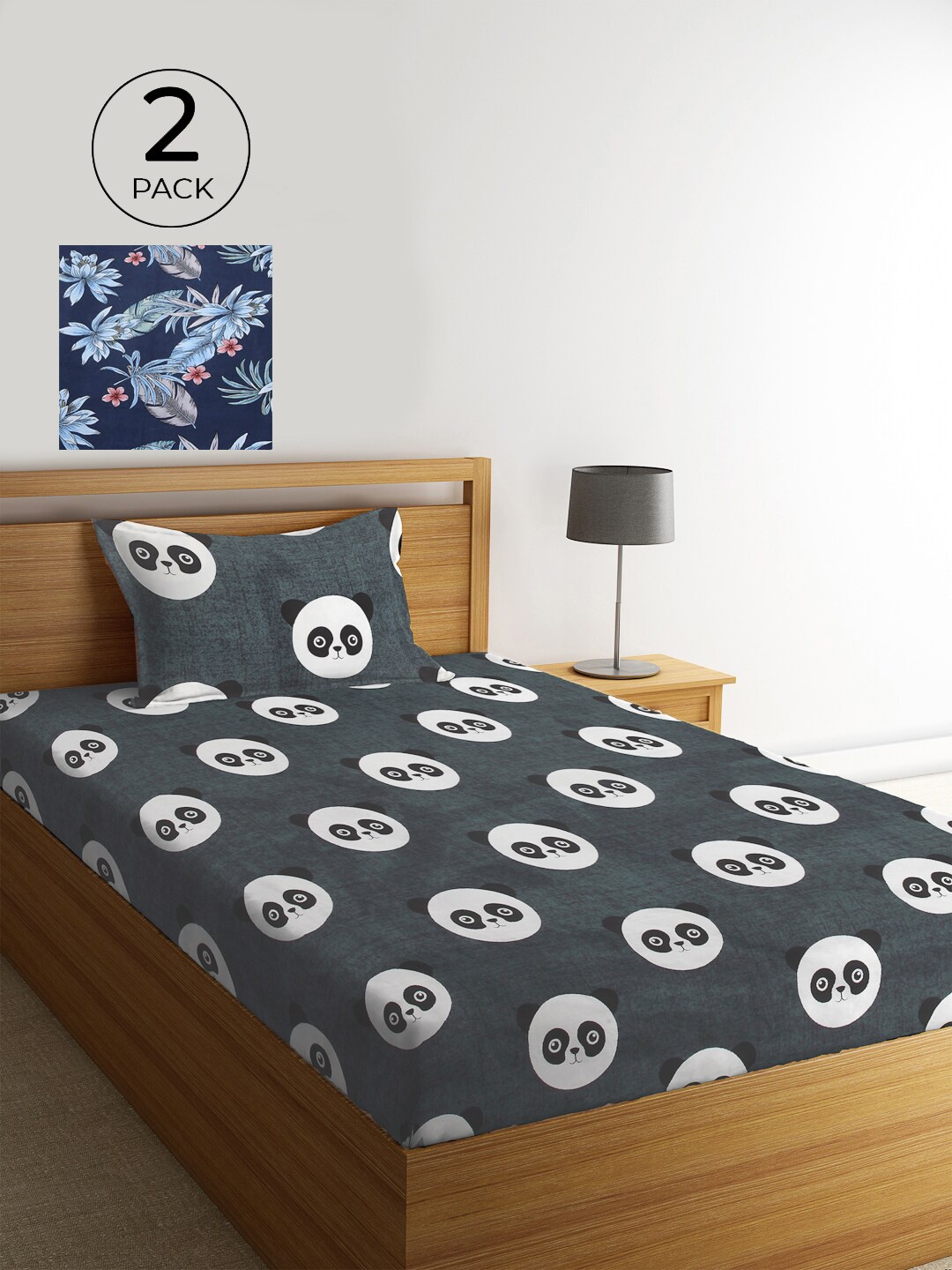 KLOTTHE Blue & Black Cartoon Characters 210 TC 2 Single Bedsheet with 2 Pillow Covers
KLOTTHE Blue & Black Cartoon Characters 210 TC 2 Single Bedsheet with 2 Pillow Covers