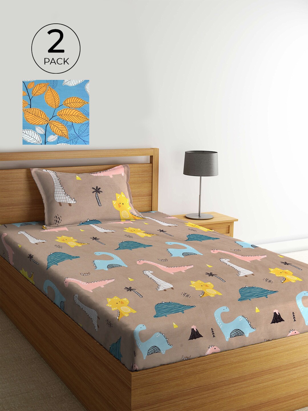 KLOTTHE Taupe & Blue Cartoon Characters 210 TC 2 Single Bedsheet with 2 Pillow Covers
KLOTTHE Taupe & Blue Cartoon Characters 210 TC 2 Single Bedsheet with 2 Pillow Covers