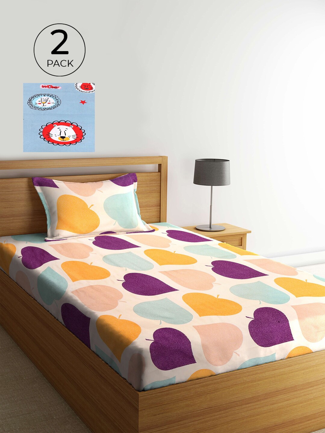 KLOTTHE Purple & Blue Cartoon Characters 210 TC 2 Single Bedsheet with 2 Pillow Covers
KLOTTHE Purple & Blue Cartoon Characters 210 TC 2 Single Bedsheet with 2 Pillow Covers