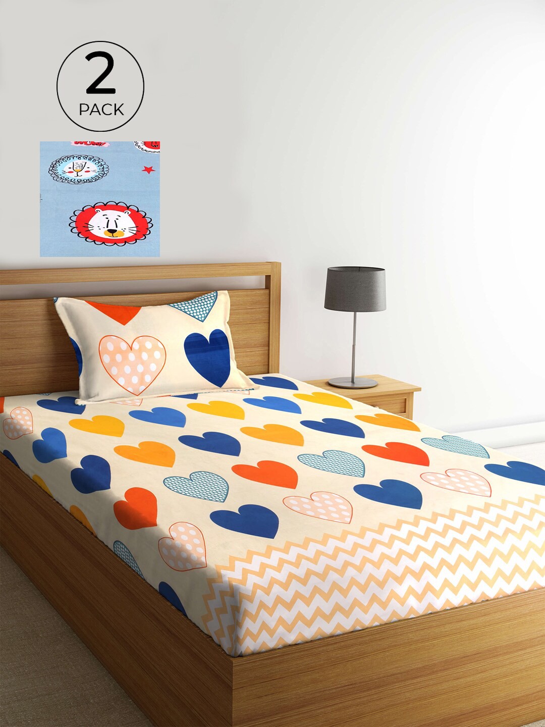 KLOTTHE Blue & Pink Cartoon Characters 210 TC 2 Single Bedsheet with 2 Pillow Covers
KLOTTHE Blue & Pink Cartoon Characters 210 TC 2 Single Bedsheet with 2 Pillow Covers