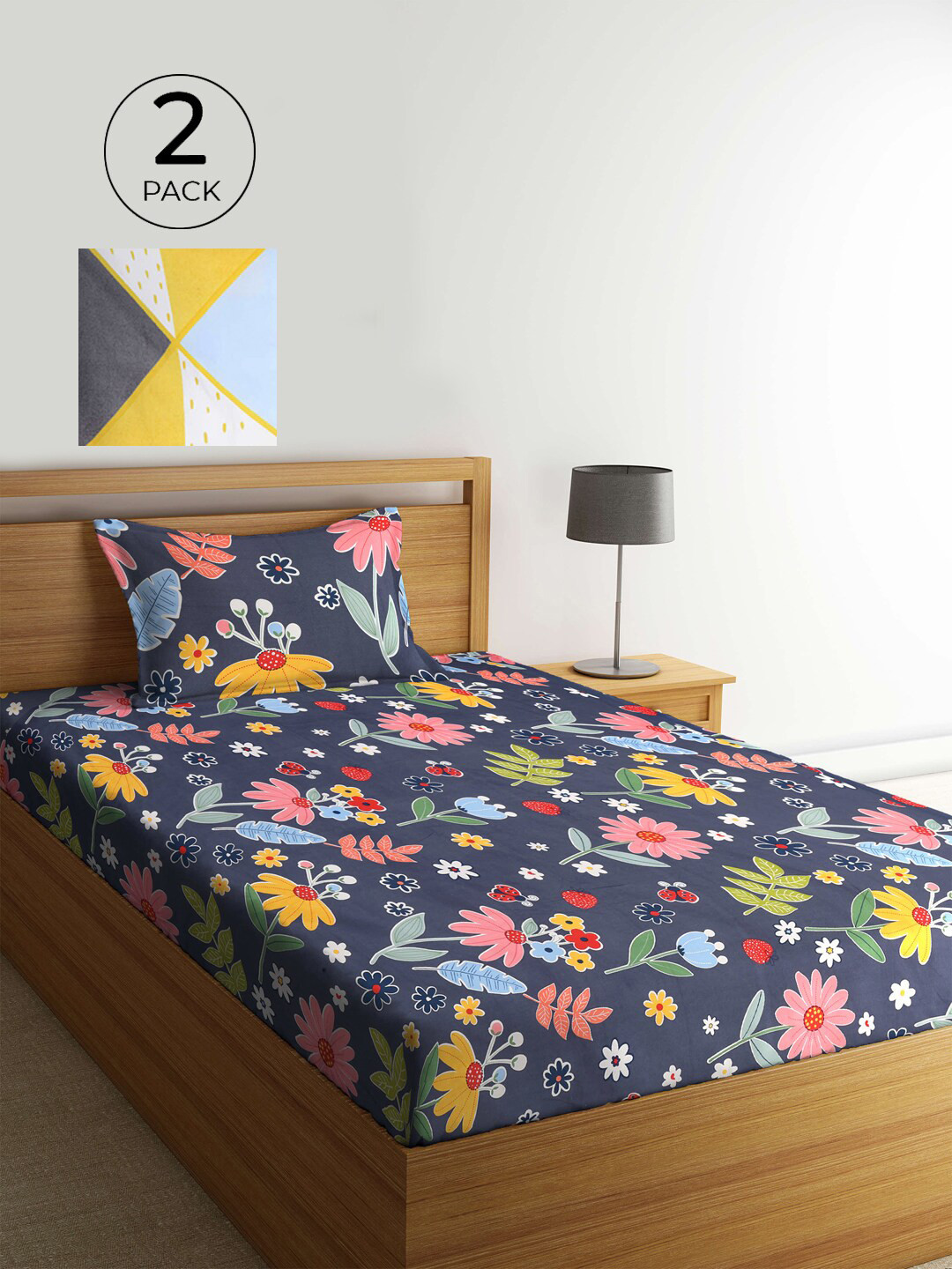 KLOTTHE Blue & White Floral 210 TC 2 Single Bedsheet with 2 Pillow Covers
KLOTTHE Blue & White Floral 210 TC 2 Single Bedsheet with 2 Pillow Covers