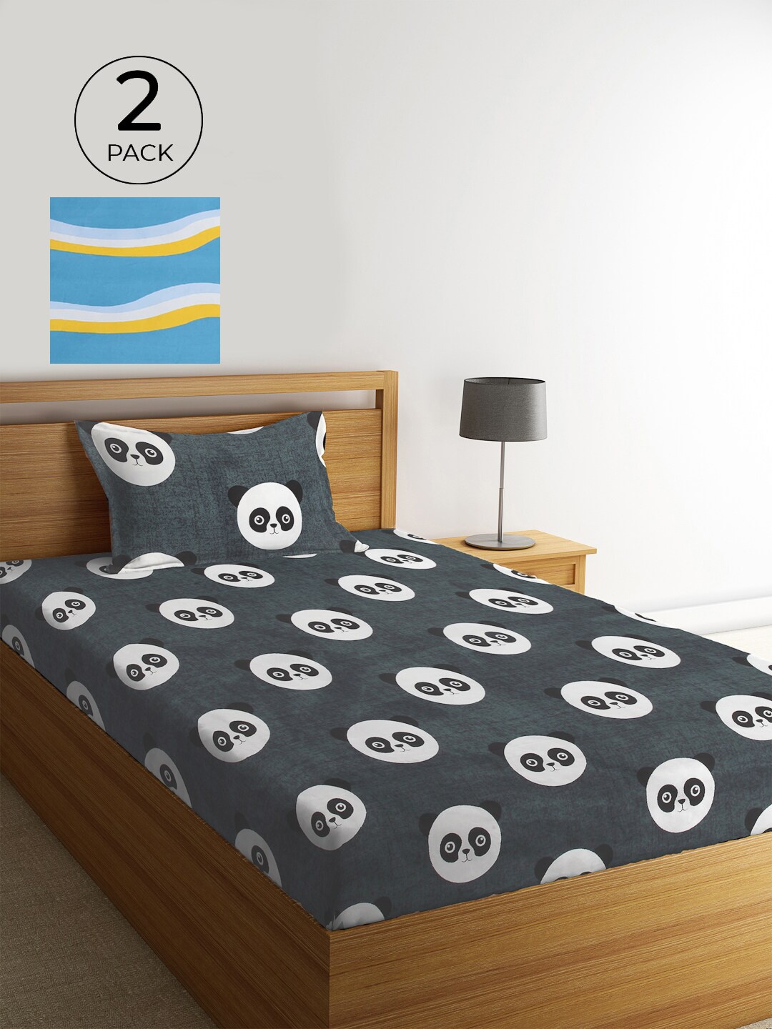 KLOTTHE Grey & Blue Cartoon Characters 210 TC 2 Single Bedsheet with 2 Pillow Covers
KLOTTHE Grey & Blue Cartoon Characters 210 TC 2 Single Bedsheet with 2 Pillow Covers