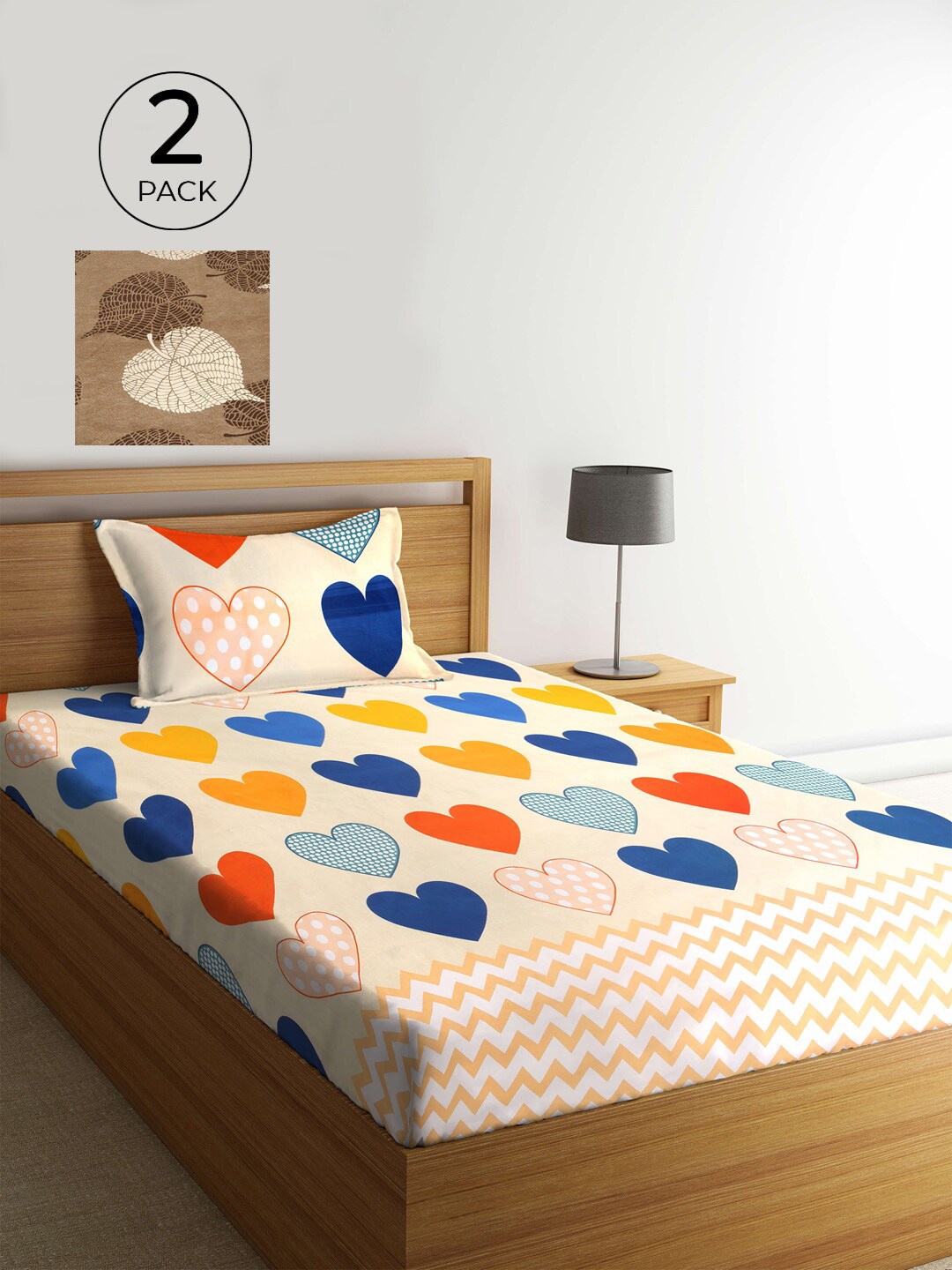 KLOTTHE Cream-Coloured & Brown Geometric 210 TC 2 Single Bedsheet with 2 Pillow Covers
KLOTTHE Cream-Coloured & Brown Geometric 210 TC 2 Single Bedsheet with 2 Pillow Covers