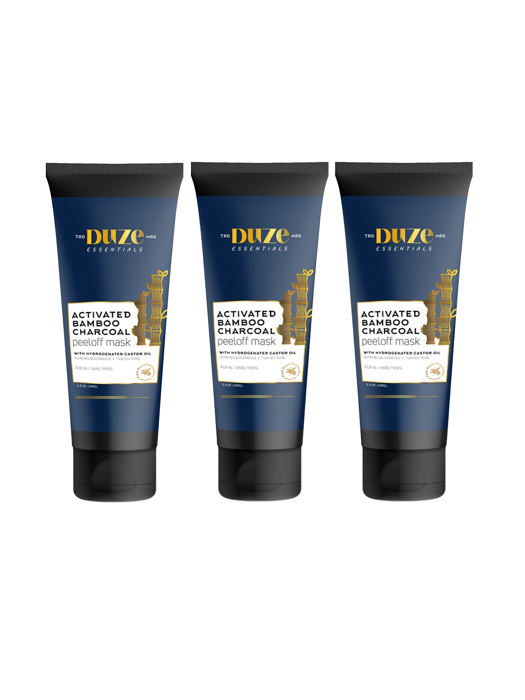 Duze Set of 3 Activated Bamboo Charcoal Peel Off Masks with Hydrogenated Castor Oil, Blue
Duze Set of 3 Activated Bamboo Charcoal Peel Off Masks with Hydrogenated Castor Oil, Blue