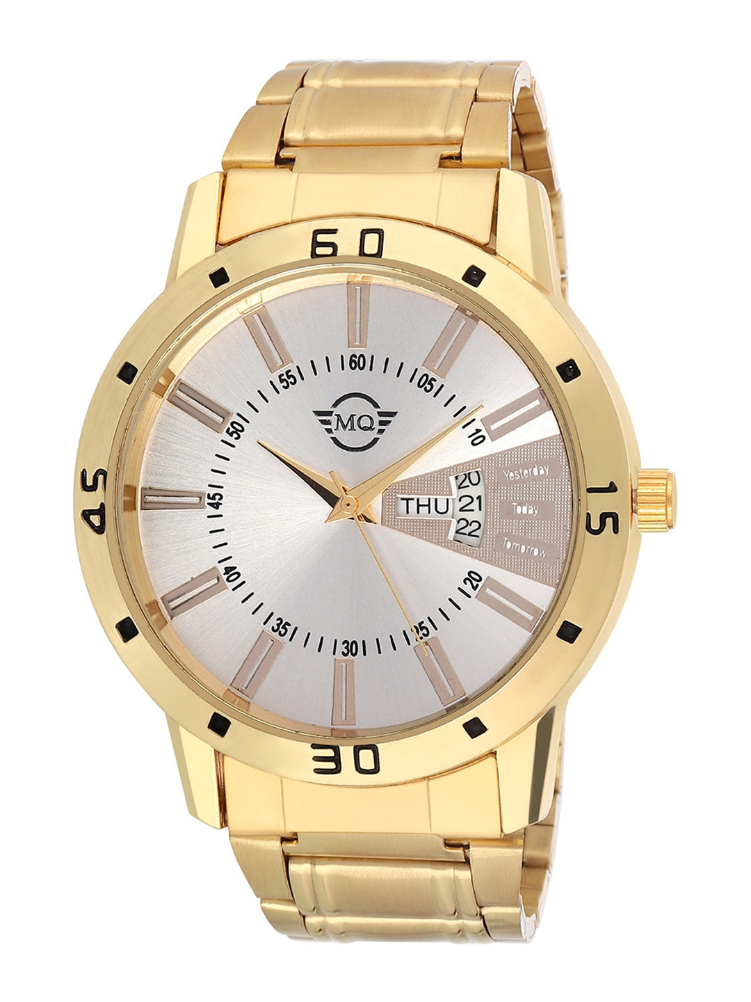 MUTAQINOTI Men Silver-Toned Printed Dial & Gold Toned Stainless Steel Bracelet Style Straps Analogue Watch
MUTAQINOTI Men Silver-Toned Printed Dial & Gold Toned Stainless Steel Bracelet Style Straps Analogue Watch