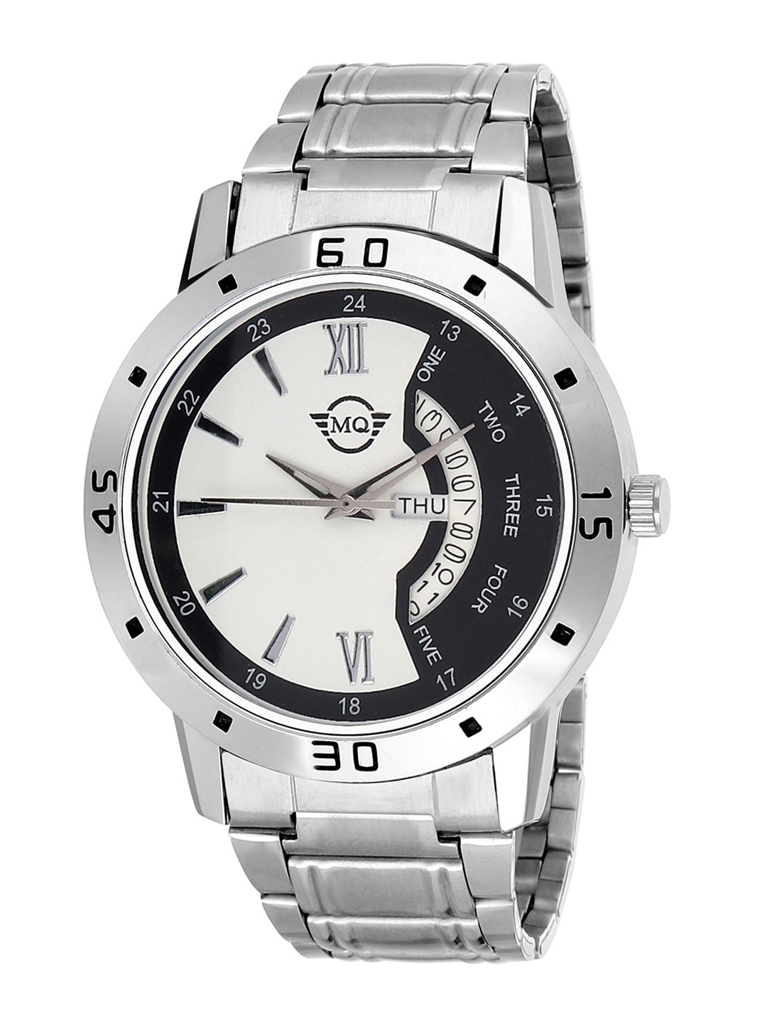 MUTAQINOTI Men Multicoloured Embellished Dial & Silver Toned Stainless Steel Bracelet Style Straps Analogue Watch
MUTAQINOTI Men Multicoloured Embellished Dial & Silver Toned Stainless Steel Bracelet Style Straps Analogue Watch