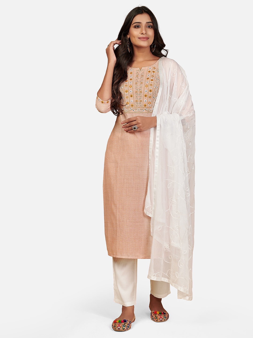 Vbuyz Women & White Yoke Designed Pure Cotton Kurta & Trousers with Dupatta, Orange
Vbuyz Women & White Yoke Designed Pure Cotton Kurta & Trousers with Dupatta, Orange