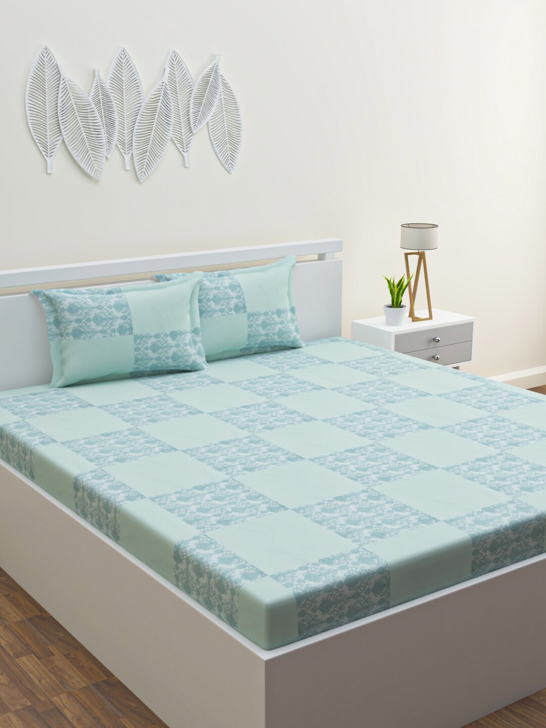 HAPPY HUES Blue & Off White Ethnic Motifs 120 TC Queen Bedsheet with 2 Pillow Covers
HAPPY HUES Blue & Off White Ethnic Motifs 120 TC Queen Bedsheet with 2 Pillow Covers
