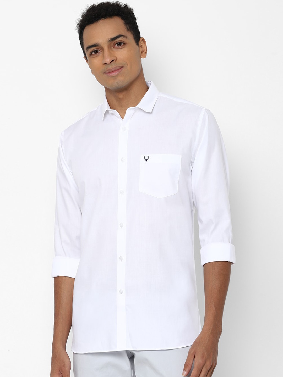 Allen Solly Men White Slim Fit Casual Shirt