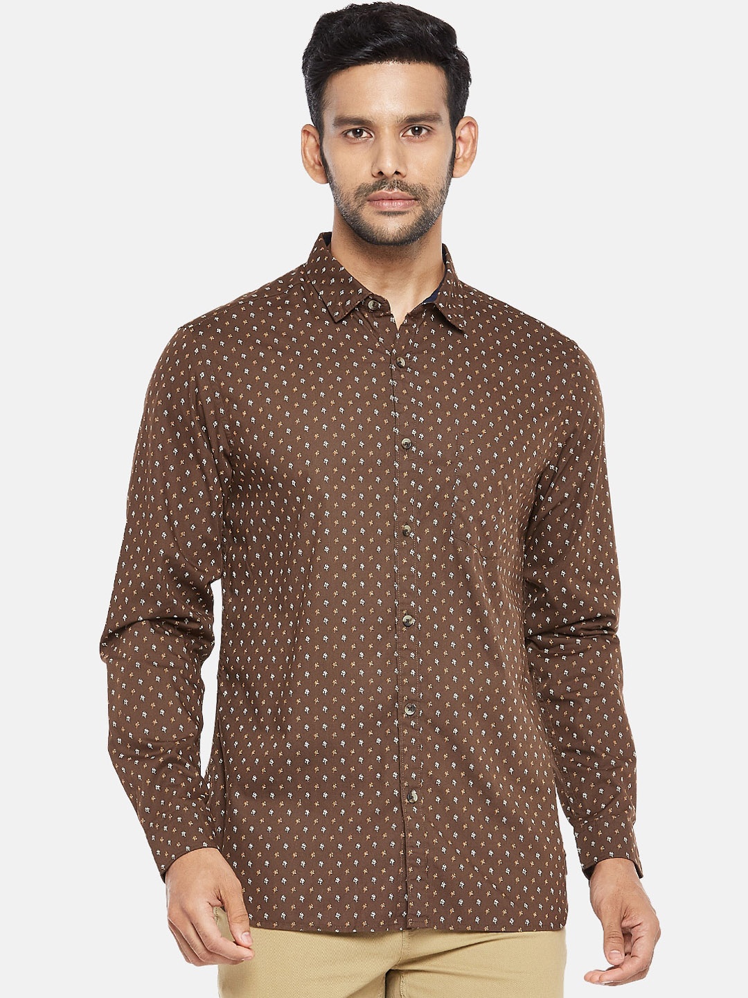 BYFORD by Pantaloons Men Brown Slim Fit Opaque Micro Printed Pure Cotton Casual Shirt
BYFORD by Pantaloons Men Brown Slim Fit Opaque Micro Printed Pure Cotton Casual Shirt